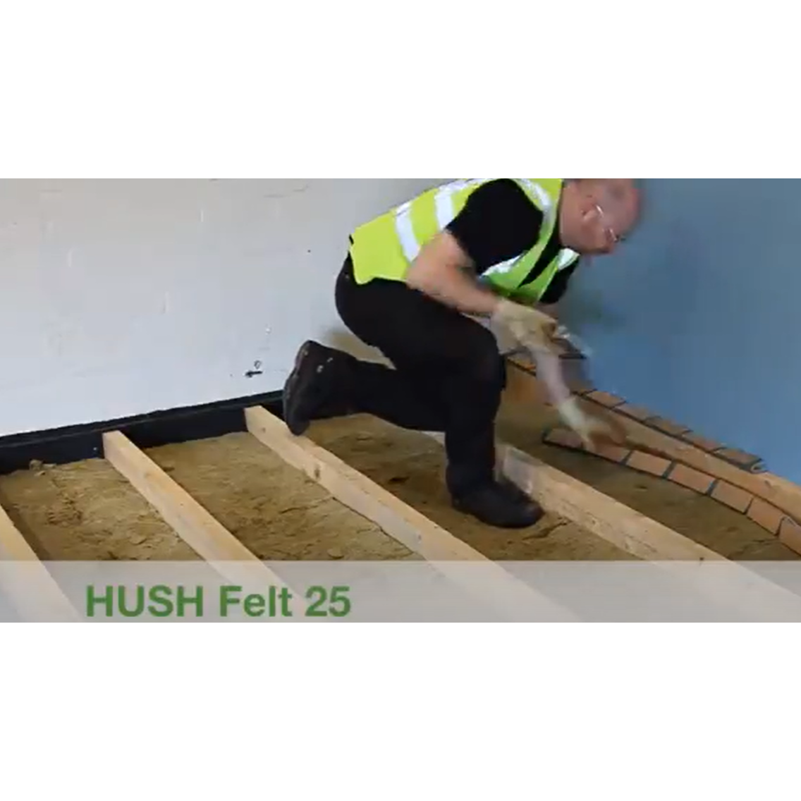Hush Felt 25 acoustic joint strip: joist treatment for sound insulation between separating floors Hush Felt 25 acoustic joint strip: joist treatment for sound insulation between separating floors