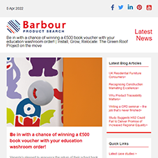 Be in with a chance of winning a £500 book voucher with your education washroom order! |  Install, Grow, Relocate: The Green Roof Project on the move