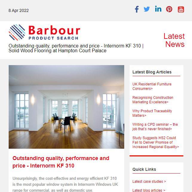 Outstanding quality, performance and price - Internorm KF 310 |  Solid Wood Flooring at Hampton Court Palace