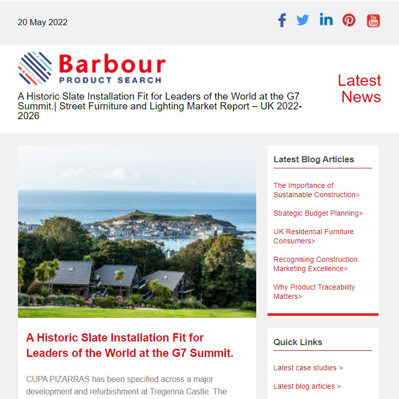 A Historic Slate Installation Fit for Leaders of the World at the G7 Summit.| Street Furniture and Lighting Market Report – UK 2022-2026
