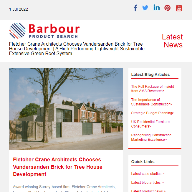 Fletcher Crane Architects Chooses Vandersanden Brick for Tree House Development | A High Performing Lightweight Sustainable Extensive Green Roof System