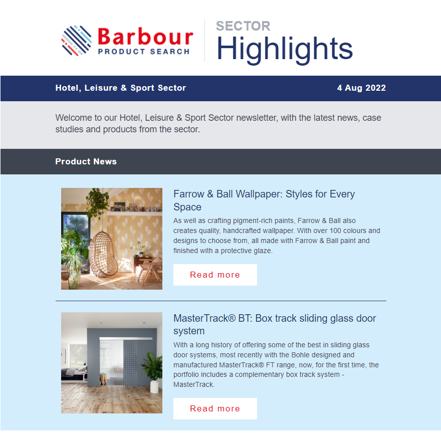 Hotel, Leisure & Sport Sector Highlights | Latest product news, case studies and more