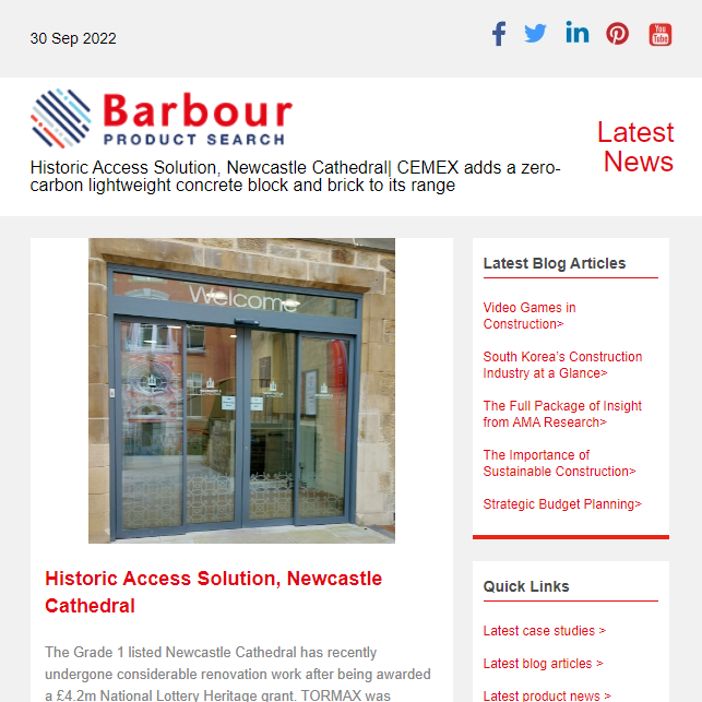 Historic Access Solution, Newcastle Cathedral|  CEMEX adds a zero-carbon lightweight concrete block and brick to its range