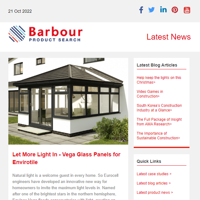 Let More Light In - Vega Glass Panels for Envirotile| A commercial pedigree from Epwin Window Systems