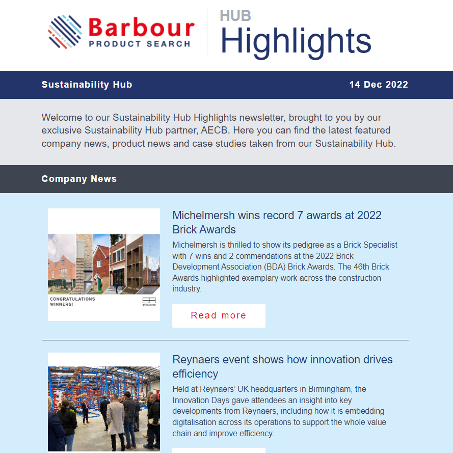 Sustainability Hub - In Partnership with AECB