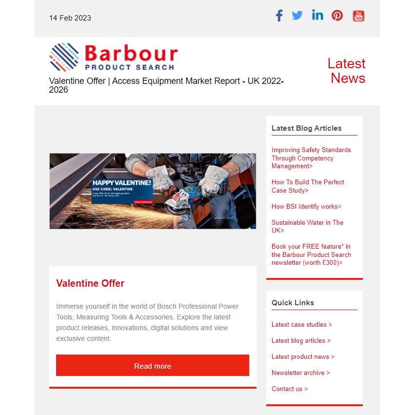 Valentine Offer |  Access Equipment Market Report - UK 2022-2026