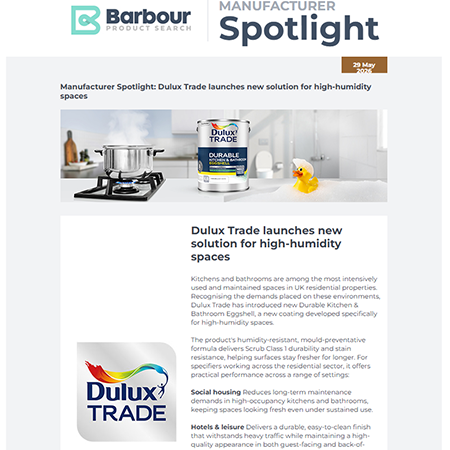 Manufacturer Spotlight |Dulux Trade launches new solution for high-humidity spaces