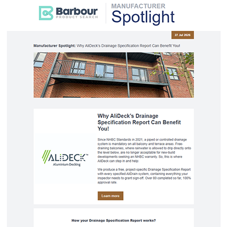 Manufacturer Spotlight|	 Why AliDeck’s Drainage Specification Report Can Benefit You!