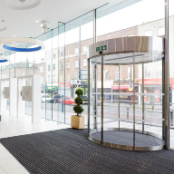 Bespoke 360° glass curved-sliding door at AmicusHorizon Bespoke 360° glass curved-sliding door at AmicusHorizon