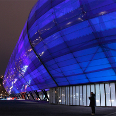 Skin membrane facade for energy positive stadium Skin membrane facade for energy positive stadium