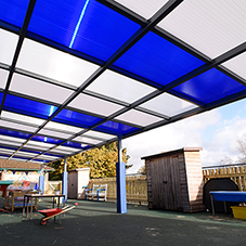Multicoloured canopy for St Josephs