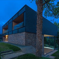 Natural slate rainscreen cladding for showroom Natural slate rainscreen cladding for showroom