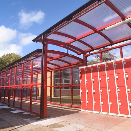Signal Red shelter creates walkway for students in Harrow Signal Red shelter creates walkway for students in Harrow