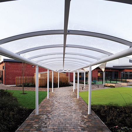 Luton covered walkways shelter students and teachers Luton covered walkways shelter students and teachers