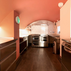 GEC Anderson crafts stainless steel kitchen within crypt of French Protestant Church GEC Anderson crafts stainless steel kitchen within crypt of French Protestant Church