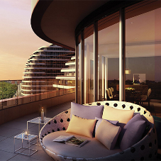Luxury apartments feature Reynaers aluminium sliding doors, curtain wall and windows Luxury apartments feature Reynaers aluminium sliding doors, curtain wall and windows
