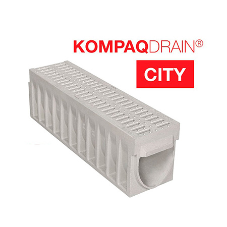 KompaqDrain® CITY channel – compact drainage channel system for urban settings KompaqDrain® CITY channel – compact drainage channel system for urban settings