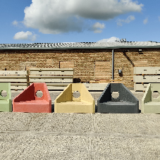 Coloured precast concrete headwalls