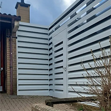 Caice Acoustic Louvre Enclosure keeps four heat pumps quiet in school playground Caice Acoustic Louvre Enclosure keeps four heat pumps quiet in school playground