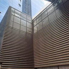 Caice Acoustic Louvre screens installed by Colorminium's in-house team on a challenging multi-story hotel site Caice Acoustic Louvre screens installed by Colorminium's in-house team on a challenging multi-story hotel site