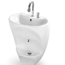 Dual level washbasin from WuduMate ideal for domestic bathrooms Dual level washbasin from WuduMate ideal for domestic bathrooms