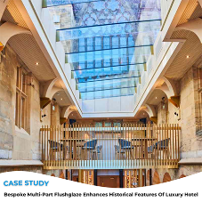 Stunning Bespoke Multi-Part Flushglaze Rooflight Elevates Historical Charm of Luxury Hotel Stunning Bespoke Multi-Part Flushglaze Rooflight Elevates Historical Charm of Luxury Hotel