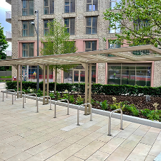 Transforming Homebase Wandsworth with Bespoke 20 Space Richmond Cycle Shelter Transforming Homebase Wandsworth with Bespoke 20 Space Richmond Cycle Shelter