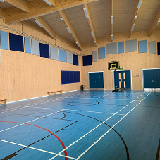 Hush Acoustics provides reverberation solution for new eco-friendly school sports hall Hush Acoustics provides reverberation solution for new eco-friendly school sports hall
