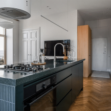 The Power of Green: HIMACS Maui Shapes a Renovated Vilnius Kitchen The Power of Green: HIMACS Maui Shapes a Renovated Vilnius Kitchen