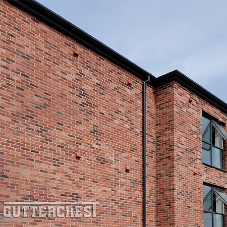 Aluminium beaded deep flow guttering & round downpipes