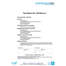 Certification: M-Tray B ROOF t4 Test Report