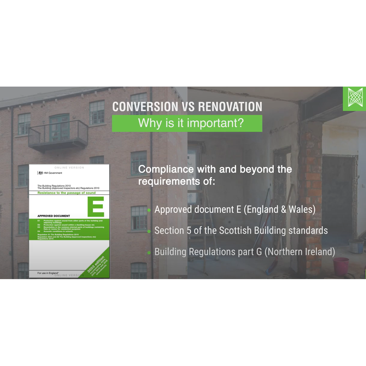 Considerations for residential acoustic insulation in Material Change of Use renovation projects Considerations for residential acoustic insulation in Material Change of Use renovation projects