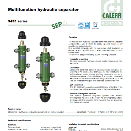 5495 series Multifunction hydraulic separator