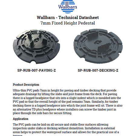 7mm Fixed Height Pedestal 7mm Fixed Height Pedestal