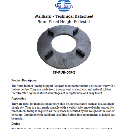 9mm Fixed Height Pedestal 9mm Fixed Height Pedestal