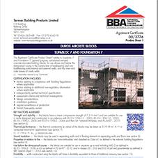 BBA Certificate Durox Supabloc 7 and Foundation 7 BBA Certificate Durox Supabloc 7 and Foundation 7