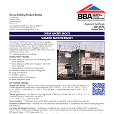 BBA Certificate Durox Supabloc and Foundation 3.6N BBA Certificate Durox Supabloc and Foundation 3.6N