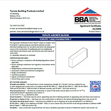 BBA Certificate Toplite 7 and Foundation 7 BBA Certificate Toplite 7 and Foundation 7