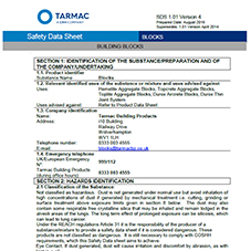 Blocks Safety Data Sheet Blocks Safety Data Sheet