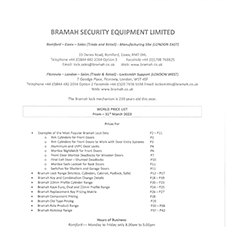 Bramah Security Equipment Ltd - Price List (Active 2023) Bramah Security Equipment Ltd - Price List (Active 2023)