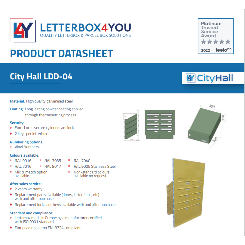 City Hall LDD-04 Communal Post Boxes City Hall LDD-04 Communal Post Boxes