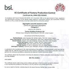 EC Certification of Factory Production Control - Aggregate Blocks EC Certification of Factory Production Control - Aggregate Blocks