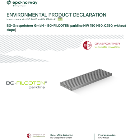 EPD: BG-Graspointner GmbH – BG-FILCOTEN parkline NW 150 H50, C250, without slope