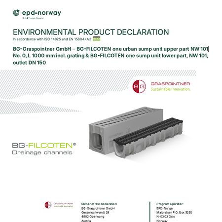 EPD: BG-Graspointner GmbH – BG-FILCOTEN one urban sump unit upper part NW 101