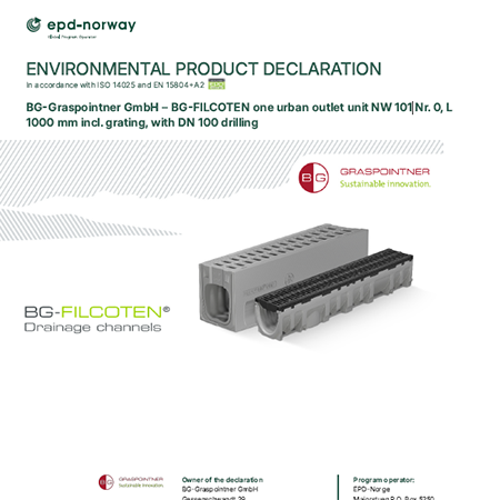 EPD: BG-Graspointner GmbH – BG-FILCOTEN one urban outlet unit NW 101