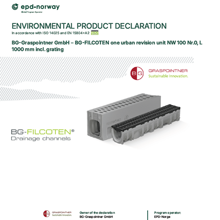 EPD: BG-Graspointner GmbH – BG-FILCOTEN one urban revision unit NW 100