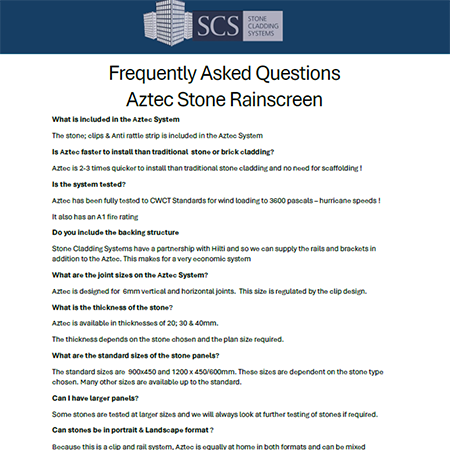 Frequently Asked Questions Aztec Stone Rainscreen Frequently Asked Questions Aztec Stone Rainscreen