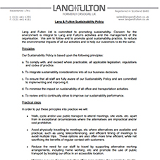 Lang+Fulton Sustainability Policy