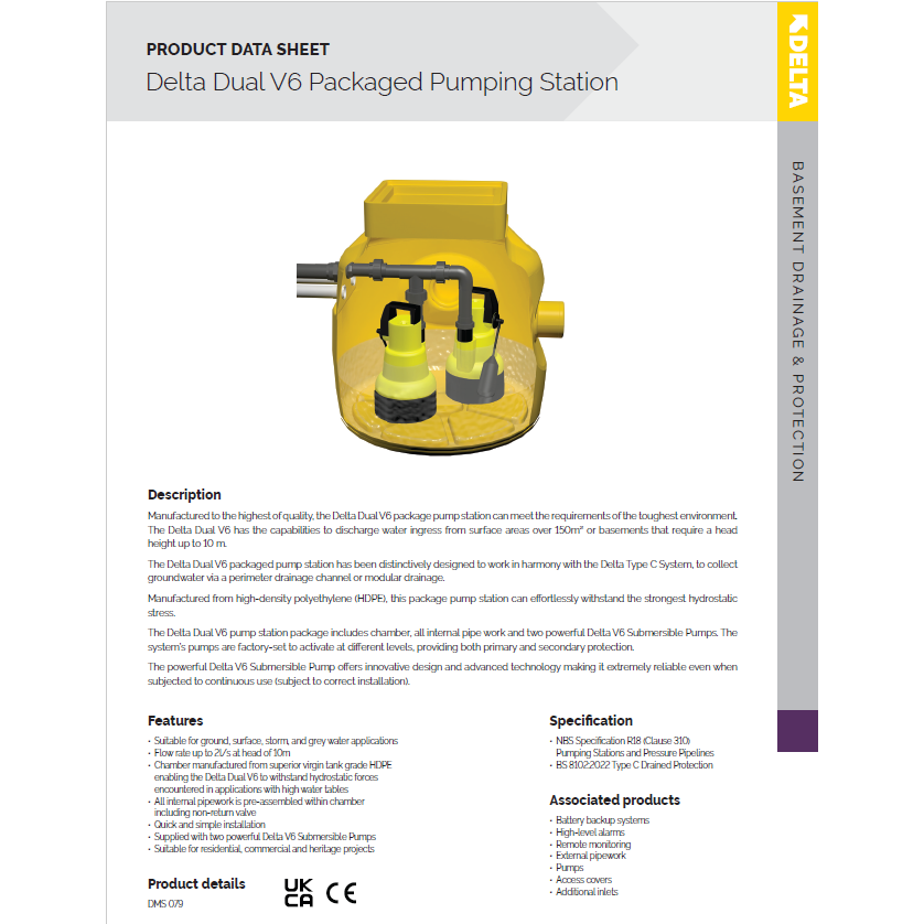 Delta Dual V6 Packaged Pumping Station Delta Dual V6 Packaged Pumping Station