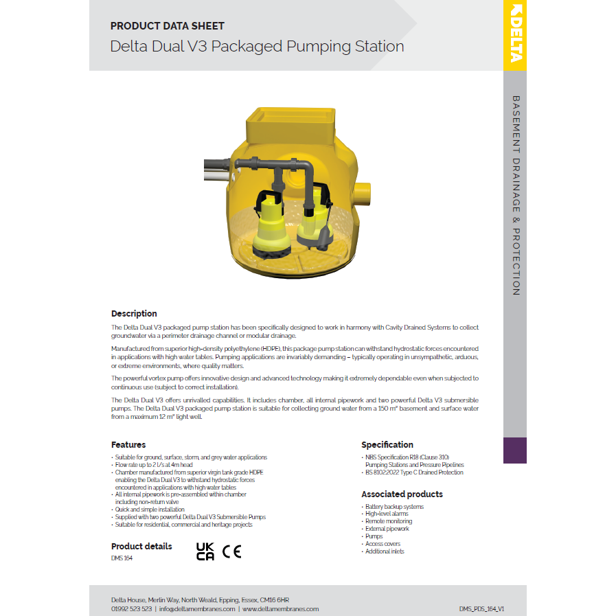 Delta Dual V3 Packaged Pumping Station Delta Dual V3 Packaged Pumping Station
